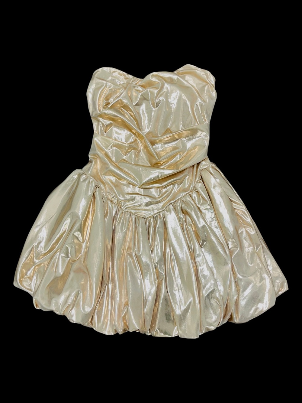 Fashion Nova Gold Metallic Bubble Dress ✨